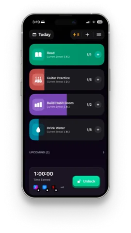 Complete habits to earn screen time